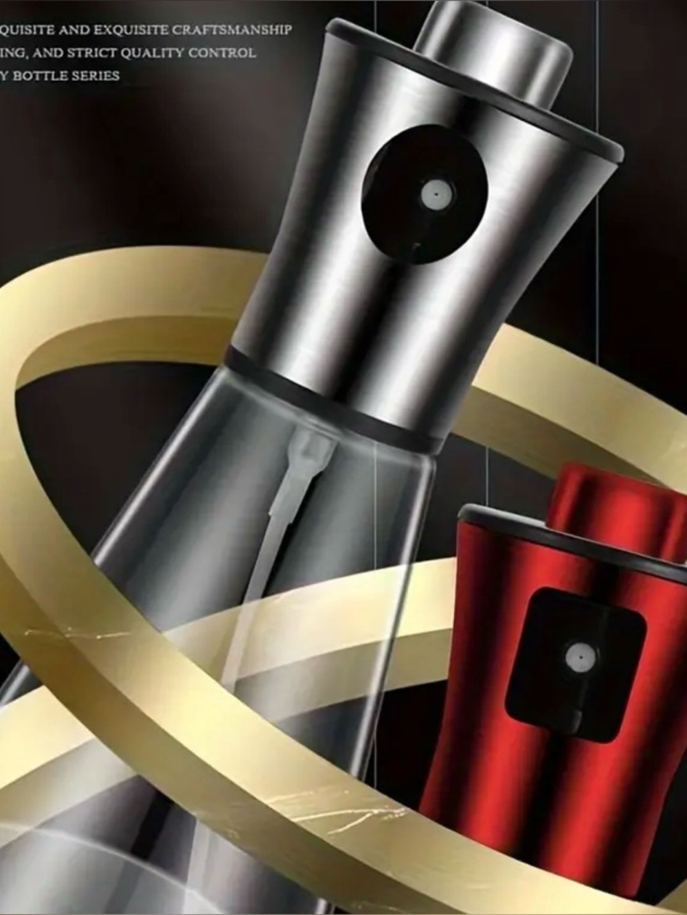 🥀Red Stainless Steel Oil Spray Bottle 🥀